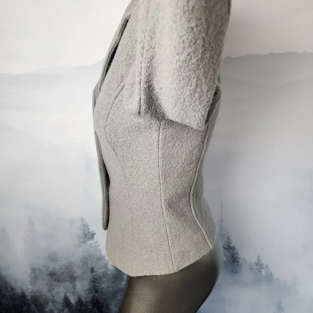 Linea Domani 100% Wool Gray V-Neck Y2557 Blazer | Women's 8